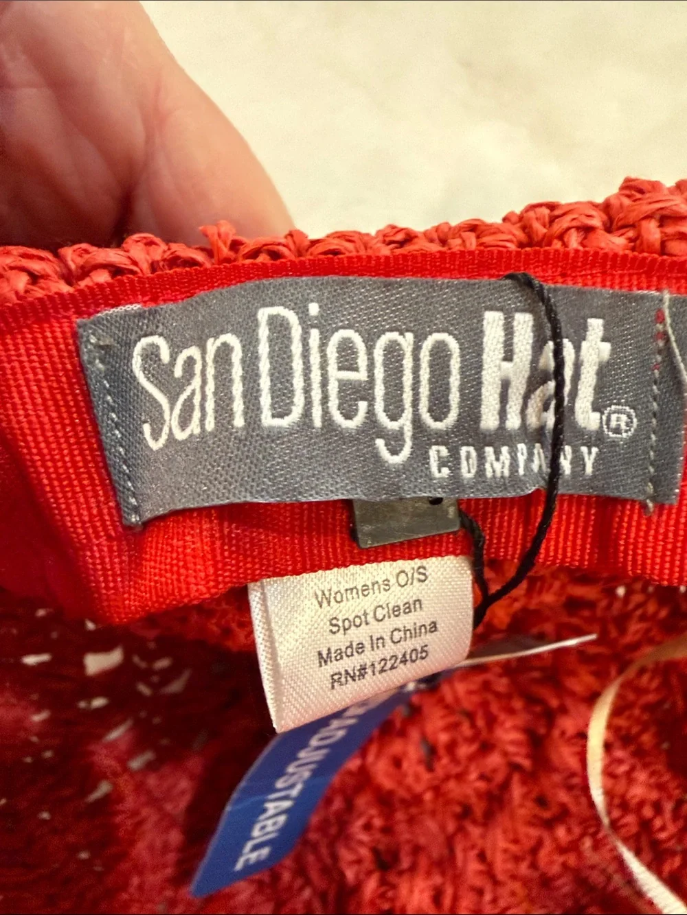 NWT San Diego Hat Company Hobo Crochet Raffia Sun Hat Red Boho Beach